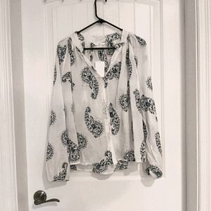 👚NEW H&M Floral Paisley  petite blouse/B4